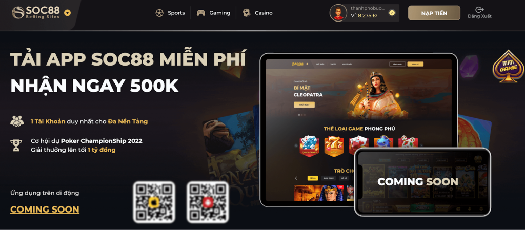 SOC88 – Nhà cái chuyên nghiệp, trải nghiệm giải trí đa nền tảng
